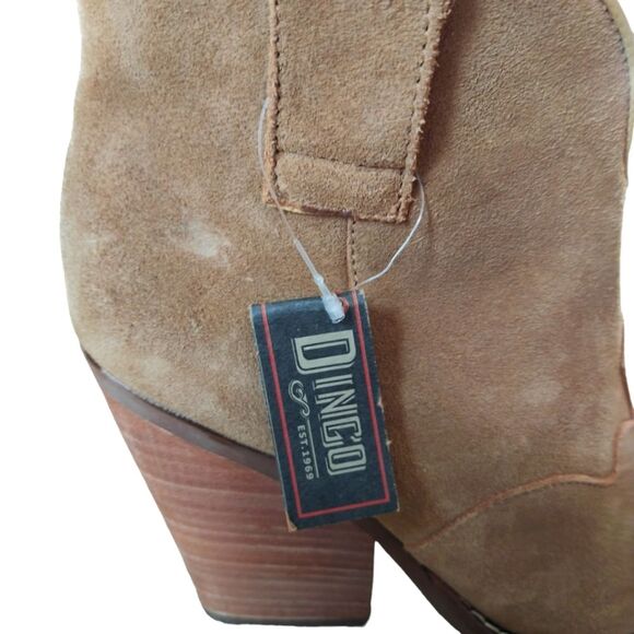 NWT Dingo Tan Suede Flannie Country Western Pointy Toe Boots - Picture 8 of 11